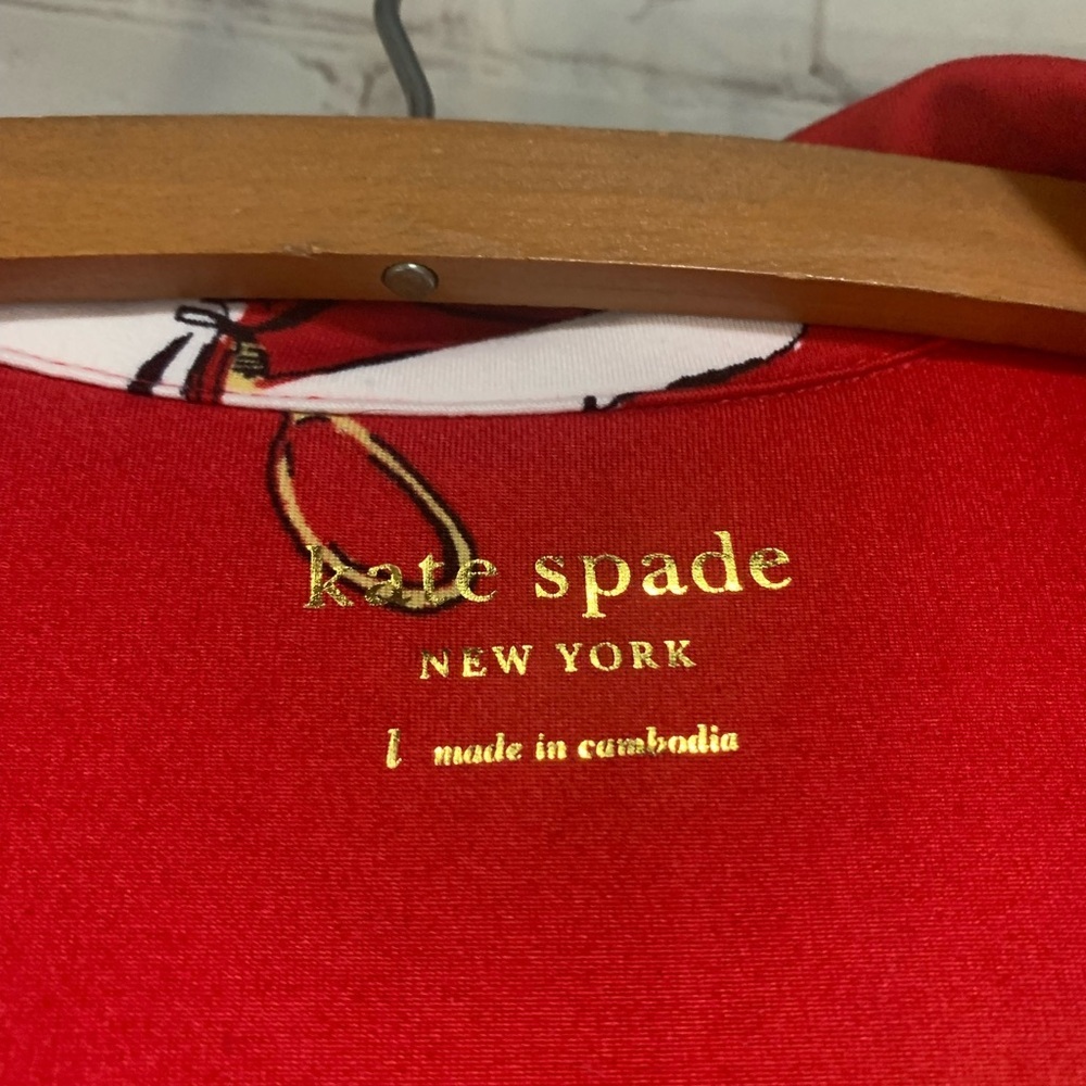 kate spade Red Christmas Holiday Pajama Set Size L Looks new​ - Picture 2 of 6